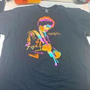 Authentic Hendrix Men's Short Sleeve Jimi Hendrix Graphic T-Shirt Black Size 2XL
